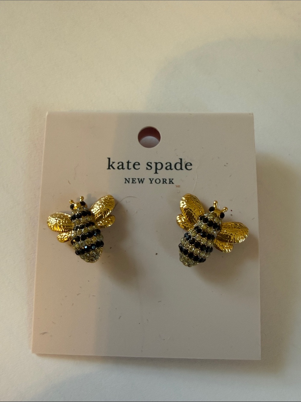 kate spade Gold and Black Bee Stud Earrings